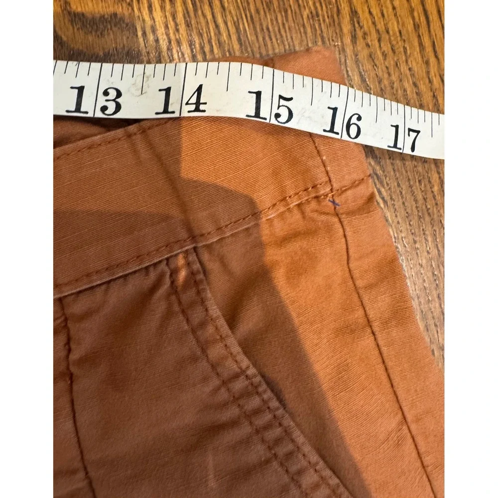 Liz Claiborne Linen Blend Paperbag Waist Shorts Terracotta Rust Womens Size 8
